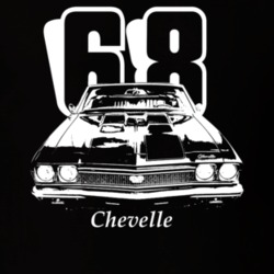 1968 Chevelle Grill Year Model Dark Color T Shirt