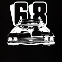 1968 Chevelle Grill Year Dark Color T Shirt