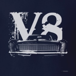 1965 BUICK RIVIERA Grill White Graphic V8 T Shirt