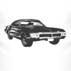 1968 Buick Riviera Side Black Graphic T Shirt