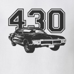 1968 Buick Riviera Side Black Graphic Engine Size T Shirt
