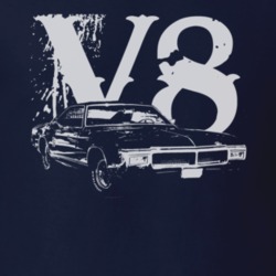1968 Buick Riviera Side White Graphic V8 T Shirt