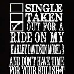 Single Taken Out For A Ride On My HARLEY DAVIDSON Model 3 Funny White 