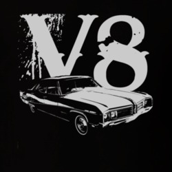 1968 BUICK WILDCAT Side White Graphic V8 T Shirt