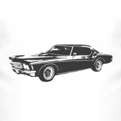 1971 BUICK RIVIERA Side Black Graphic T Shirt