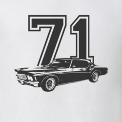 1971_BUICK_ RIVIERA_Side_Black Graphic_Year T Shirt