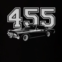 1971 BUICK RIVIERA Side White Graphic Engine Size T Shirt