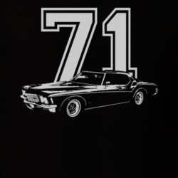 1971 BUICK RIVIERA Side White Graphic Year T Shirt