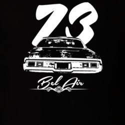 1973 Belair Rear Year Model Dark Color T Shirt