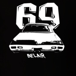 1969 Belair Rear Year Model Dark Color T Shirt