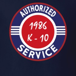 Authorized Service 1986 Chevy K-10 Distressed Look Dark T Shirt