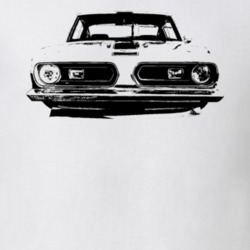 1967 Plymouth Barracuda Grill View Faded Look Light T Shirt