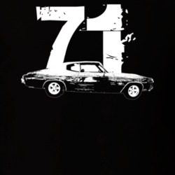1971 Chevelle Side Year Dark Color T Shirt