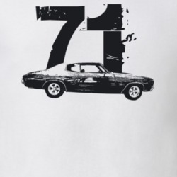 1971 Chevelle Side Year Light Color T Shirt
