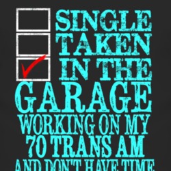 Single Taken In the Garage 1970 Trans Am Funny T Shirt