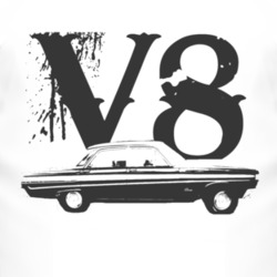 1964 MERCURY COMET Side Black Graphic V8 T Shirt