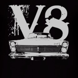 1965 MERCURY COMET Grill White Graphic V8 T Shirt
