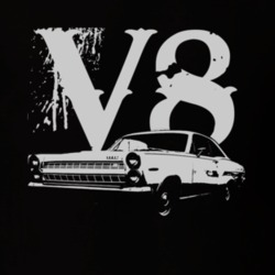 1966 MERCURY COMET Side White Graphic V8 T Shirt
