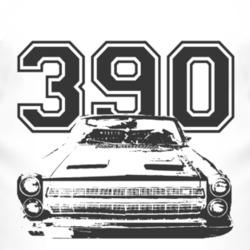 1966 Mercury Cyclone Grill Black Graphic Engine Size T Shirt