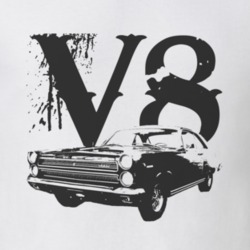 1966 Mercury Cyclone Side Black Graphic V8 T Shirt