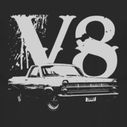 1967  RANCHERO Side White Graphic V8 T Shirt