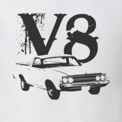 1968  RANCHERO Side Black Graphic V8 T Shirt
