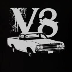 1968  RANCHERO Side White Graphic V8 T Shirt