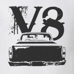 1968  RANCHERO Rear Black Graphic V8 T Shirt