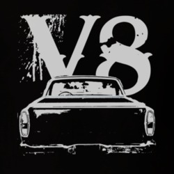 1968  RANCHERO Rear White Graphic V8 T Shirt