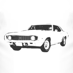 1969 Chevy Camaro COPO 427 Side Black Graphic T Shirt