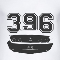 1969 CHEVY CAMARO SS Rear Black Graphic Engine Size T Shirt