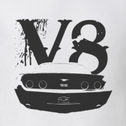 1969 CHEVY CAMARO SS Rear Black Graphic V8 T Shirt