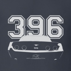 1969 CHEVY CAMARO SS Rear White Graphic Engine Size T Shirt