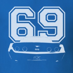 1969 CHEVY CAMARO SS Rear White Graphic Year T Shirt