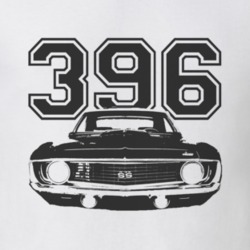 1969 CHEVY CAMARO SS Grill Black Graphic Engine Size T Shirt
