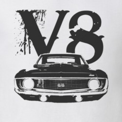 1969 CHEVY CAMARO SS Grill Black Graphic V8 T Shirt