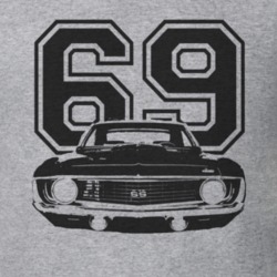 1969 CHEVY CAMARO SS Grill Black Graphic Year T Shirt
