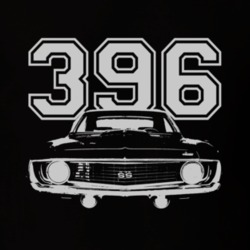 1969 CHEVY CAMARO SS Grill White Graphic Engine Size T Shirt