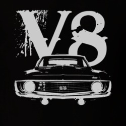 1969 CHEVY CAMARO SS Grill White Graphic V8 T Shirt