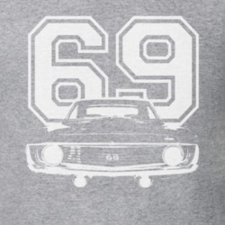 1969 CHEVY CAMARO SS Grill White Graphic Year T Shirt