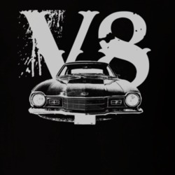 1971 MERCURY COMET Grill White Graphic V8 T Shirt
