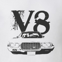 1972  RANCHERO Grill Black Graphic V8 T Shirt