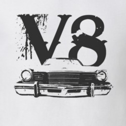 1975 MERCURY COMET Grill Black Graphic V8 T Shirt