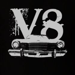1975 MERCURY COMET Grill White Graphic V8 T Shirt
