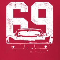 1969 Stingray Corvette Grill Year Distressed Look Light Color Shirt