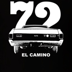 1972 El Camino Rear Year Model Dark Color T Shirt
