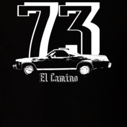 1973 El Camino Side Year Model Dark Color T Shirt