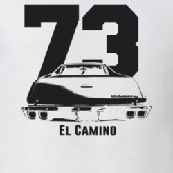 1973 El Camino Rear Year Model Light Color T Shirt