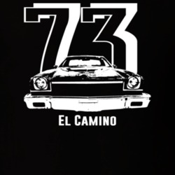 1973 El Camino Grill Year Model Dark Color T Shirt