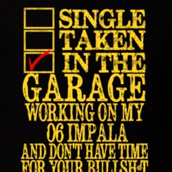 Single Taken In The Garage Working On My 2006 Impala Yellow Graphic T 